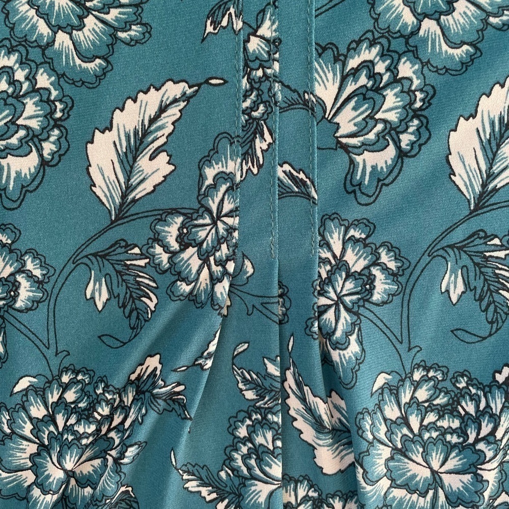 Banana Republic Teal Floral Long Sleeve Top, M - Picture 6 of 9